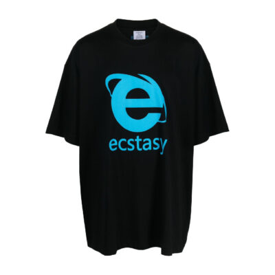 VETEMENTS Ecstasy graphic-print cotton T-shirt - Black