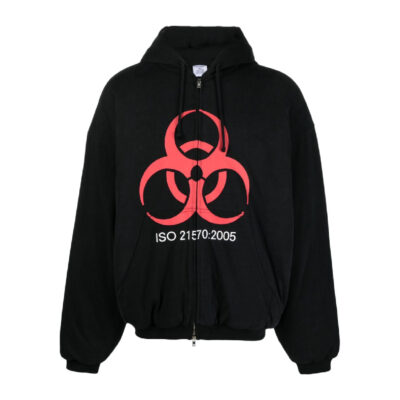 VETEMENTS Genetically Modified zip-up cotton hoodie - Black