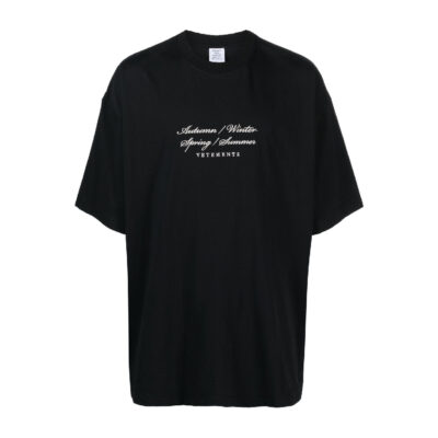VETEMENTS embroidered cotton T-shirt - Black