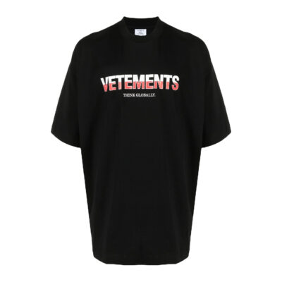 VETEMENTS logo-print cotton T-shirt - Black