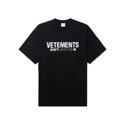 VETEMENTS logo-print drop-shoulder T-shirt - Black